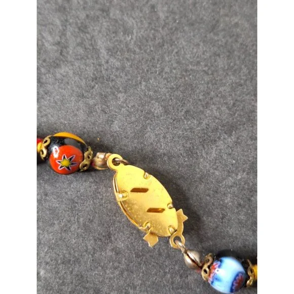 Vintage Original Murano Millefiori Art Glass Bead Necklace & Bracelet - Picture 10 of 16